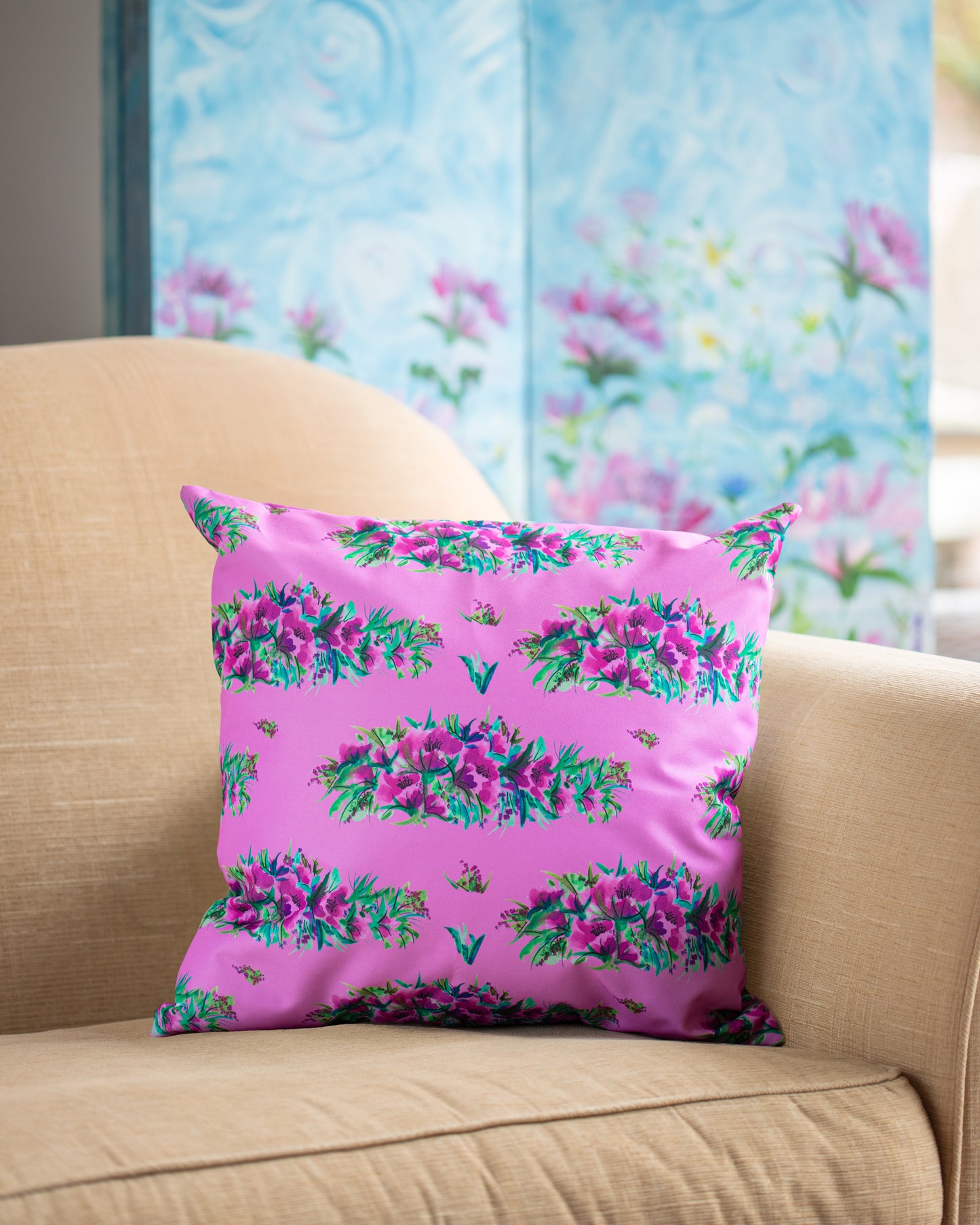 Scrumptious in Pink Floral Cushion Cover - Repeat Pattern