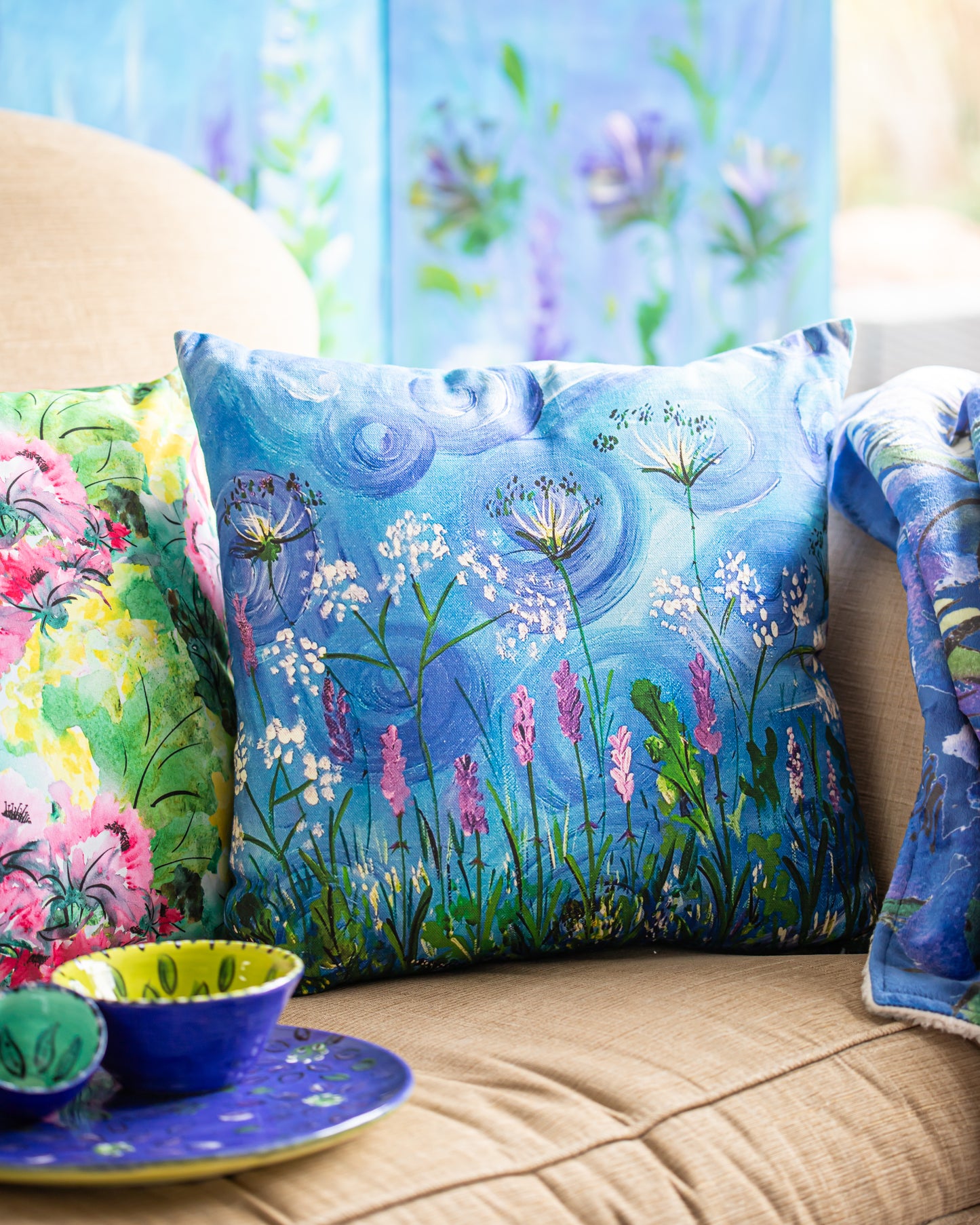 Dancing in The Wind Floral Cushion Cover