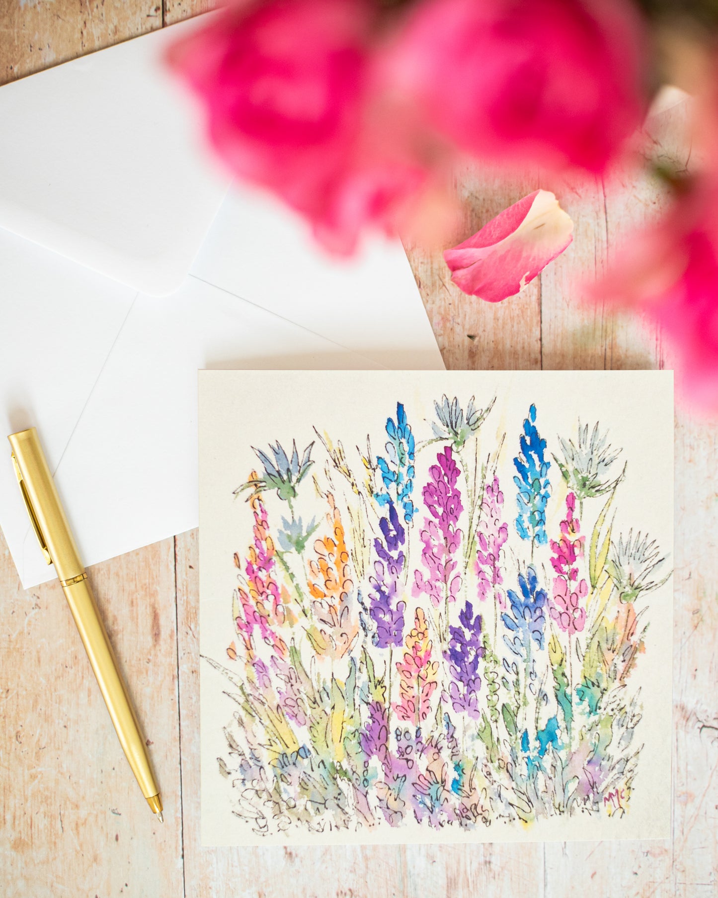 Greeting Card- Lupins and Lavender