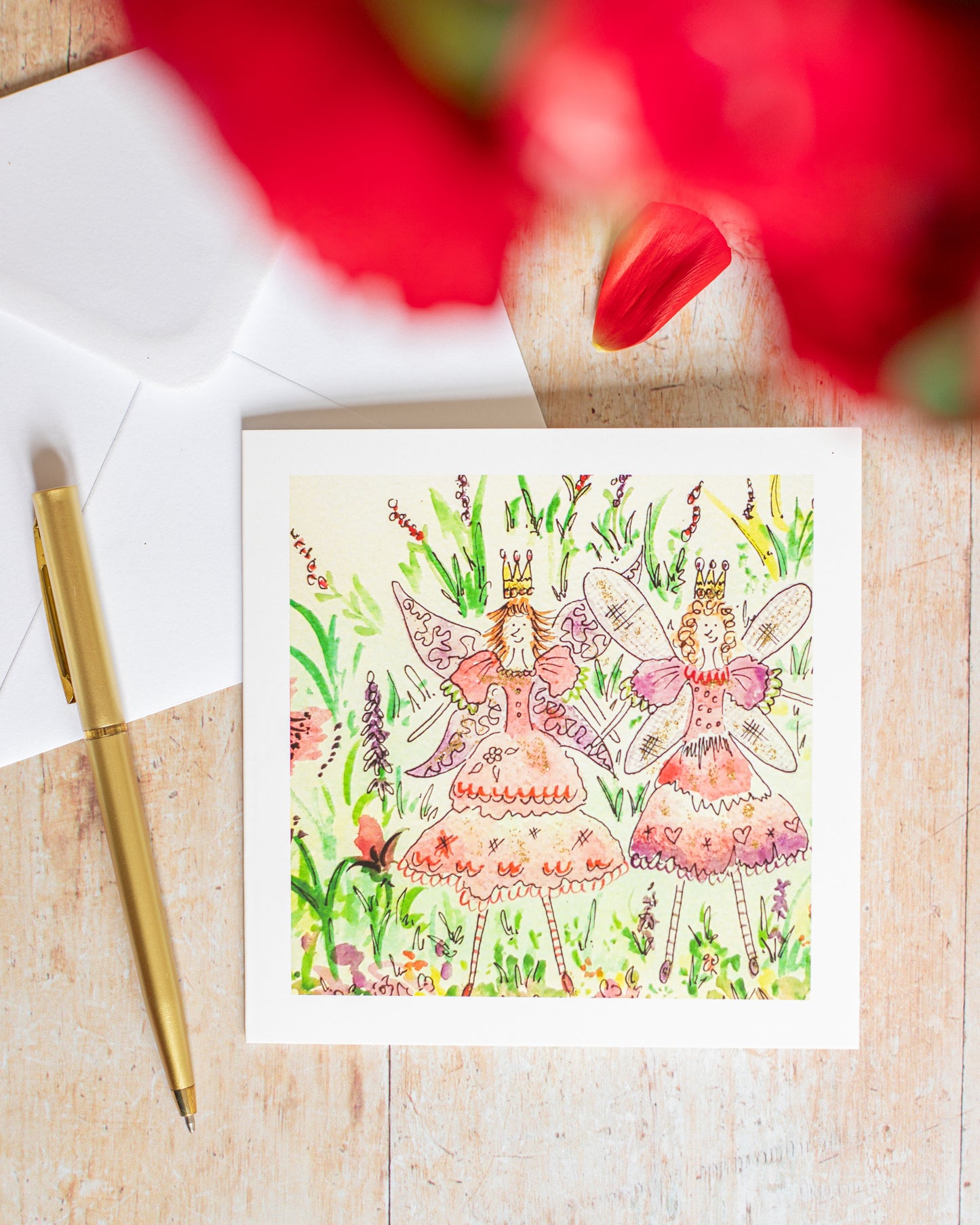 Greeting Card - Pink Fairies