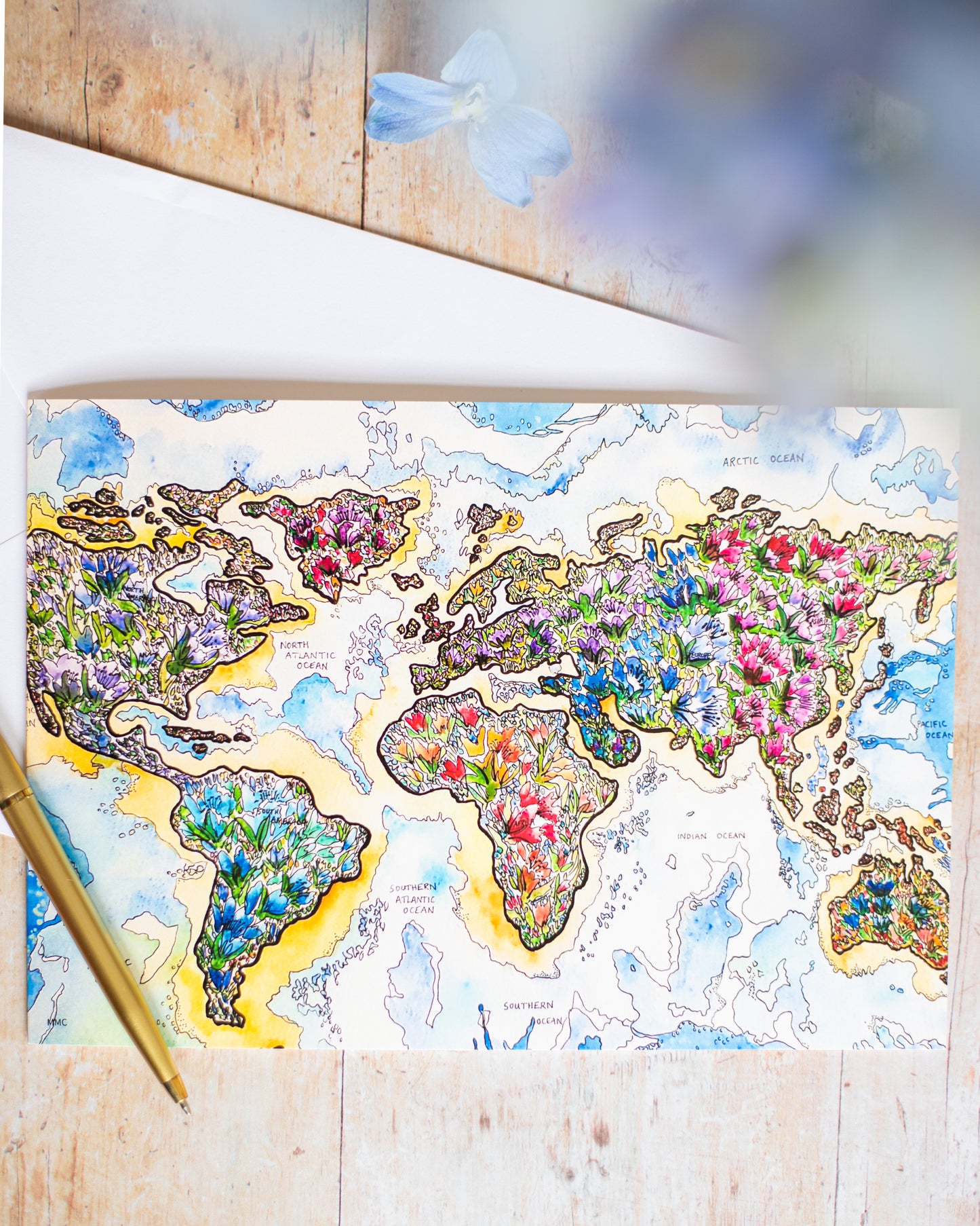 Greeting Card- Floral World by Mandy McKenna Designs