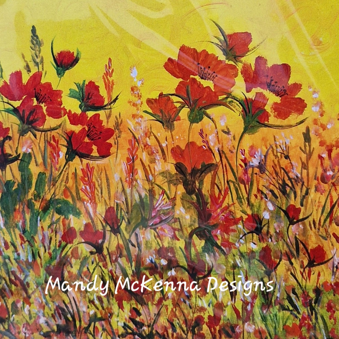 Print - Field of Poppies in Acrylics