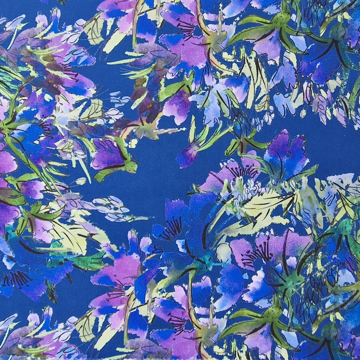 Mandy McKenna Designs Floral fabric range Purplelicious, printed and designed UK