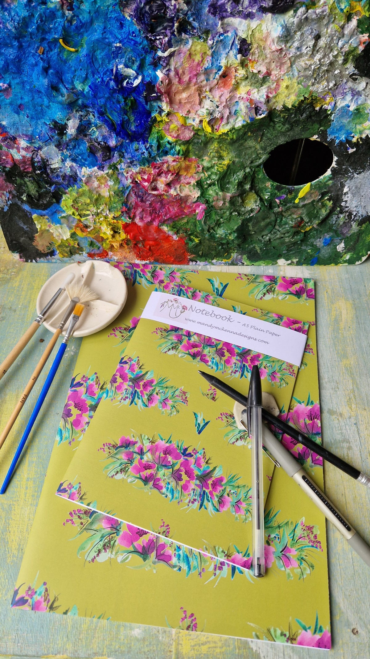 Notebook Set - Lime Cover Design - Mandy McKenna Designs