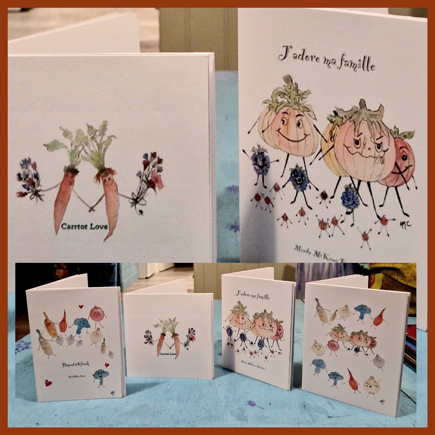 Greetings Card Set of 4 - Veggie Dudes