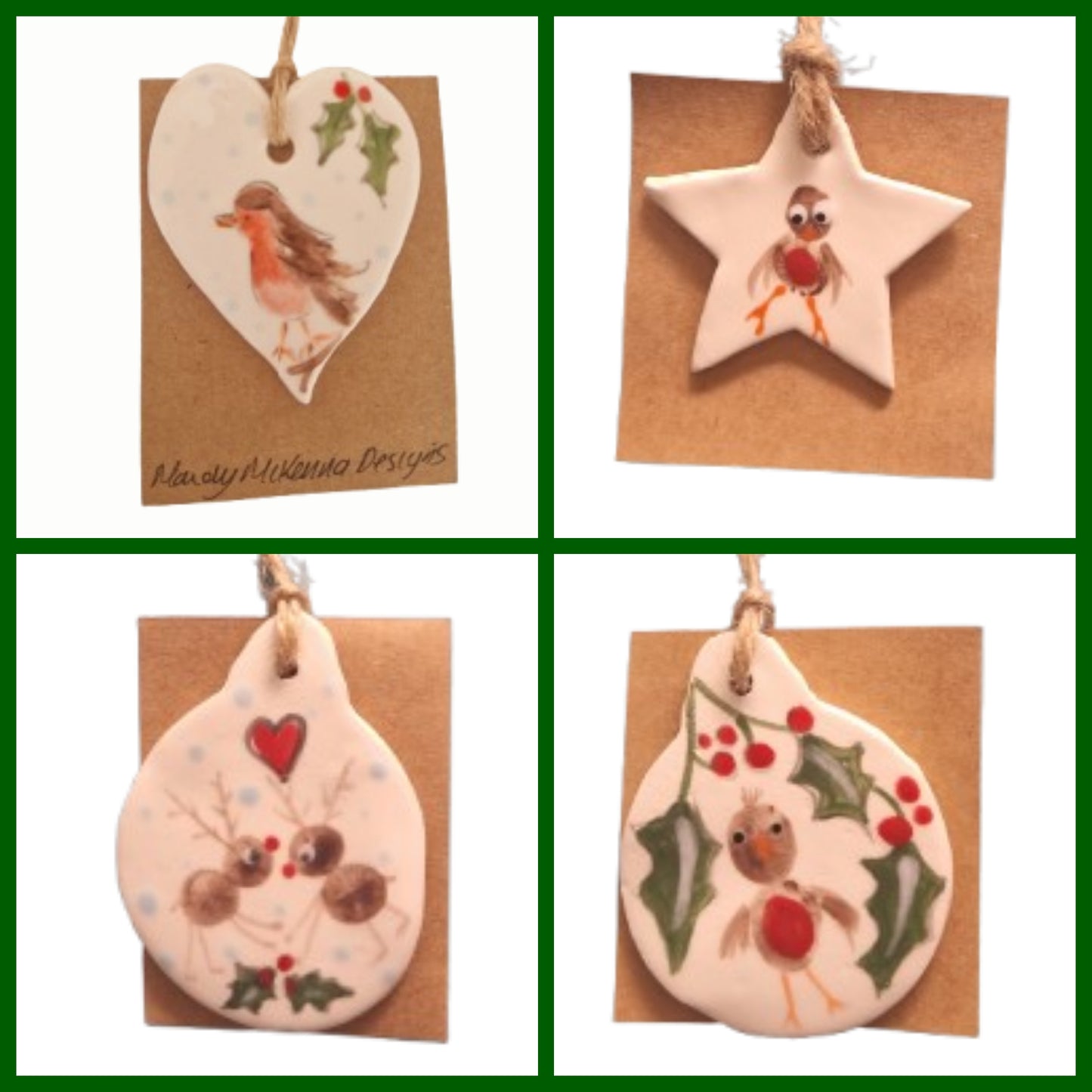 Christmas Ceramic Gift Tag Set and Christmas Tree Decorations - Limited Addition