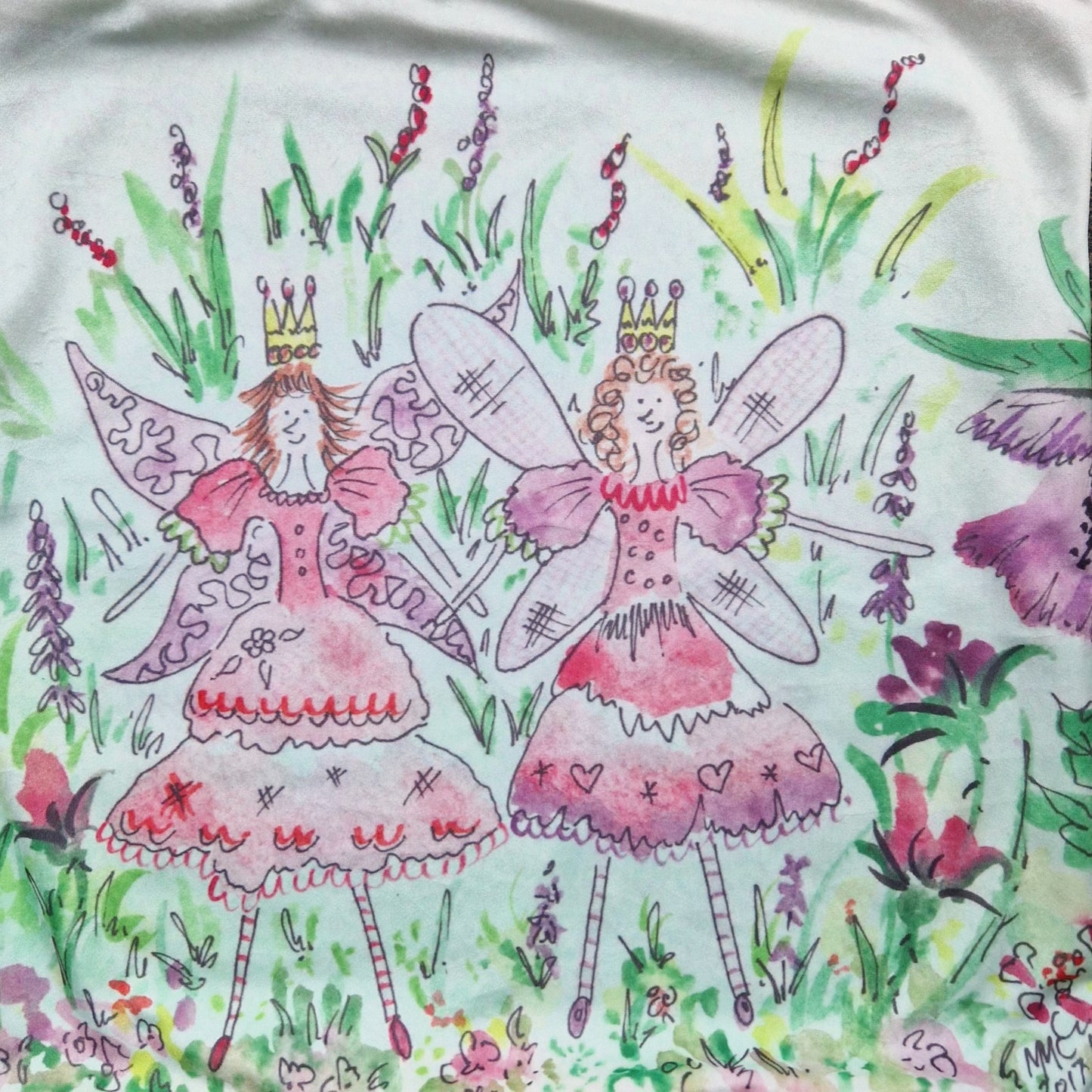 Pink Fairy Floral Cushion Cover