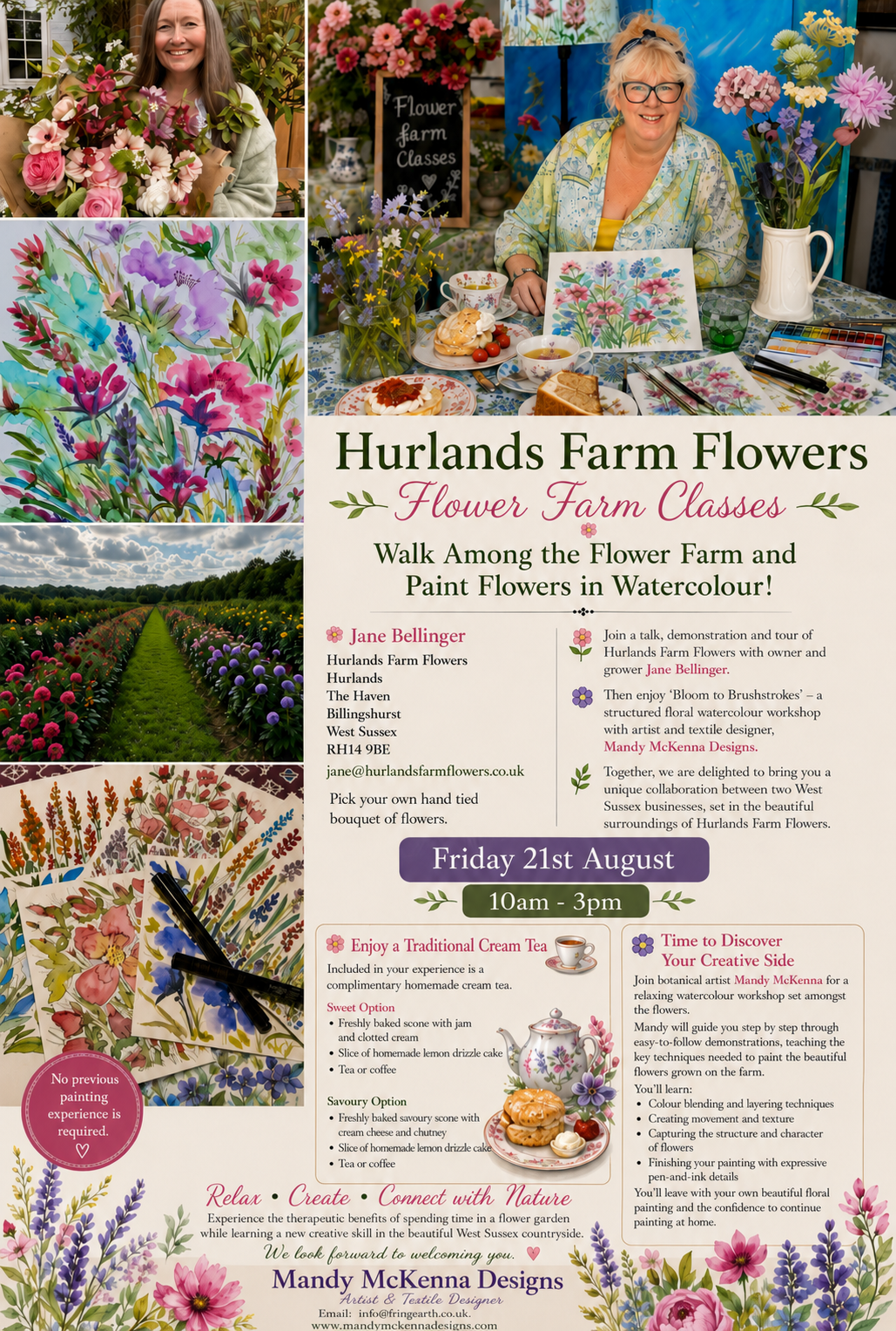 Flower Farm and Watercolour Painting Day