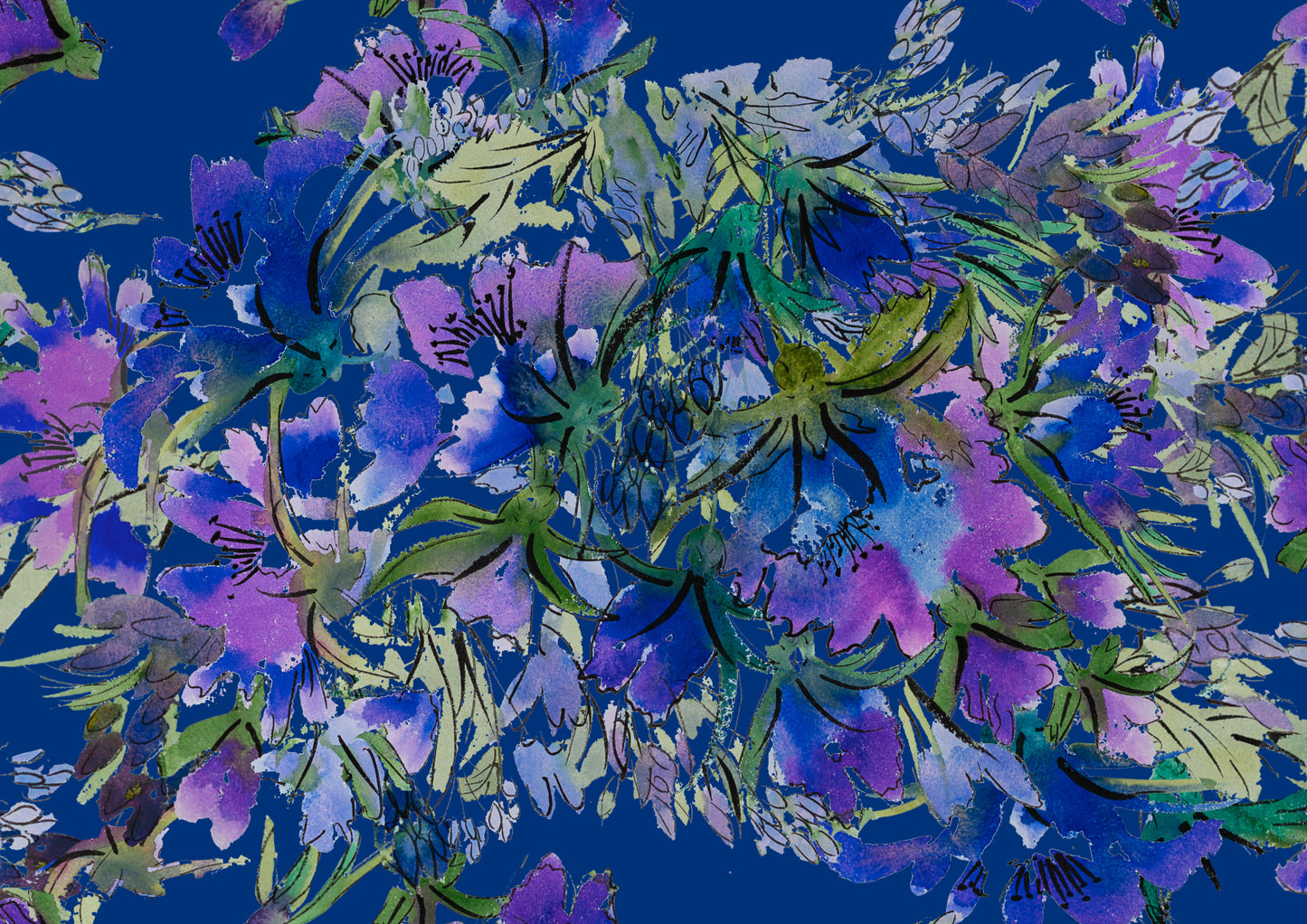 Floral Wallpaper Border - Purplelicious