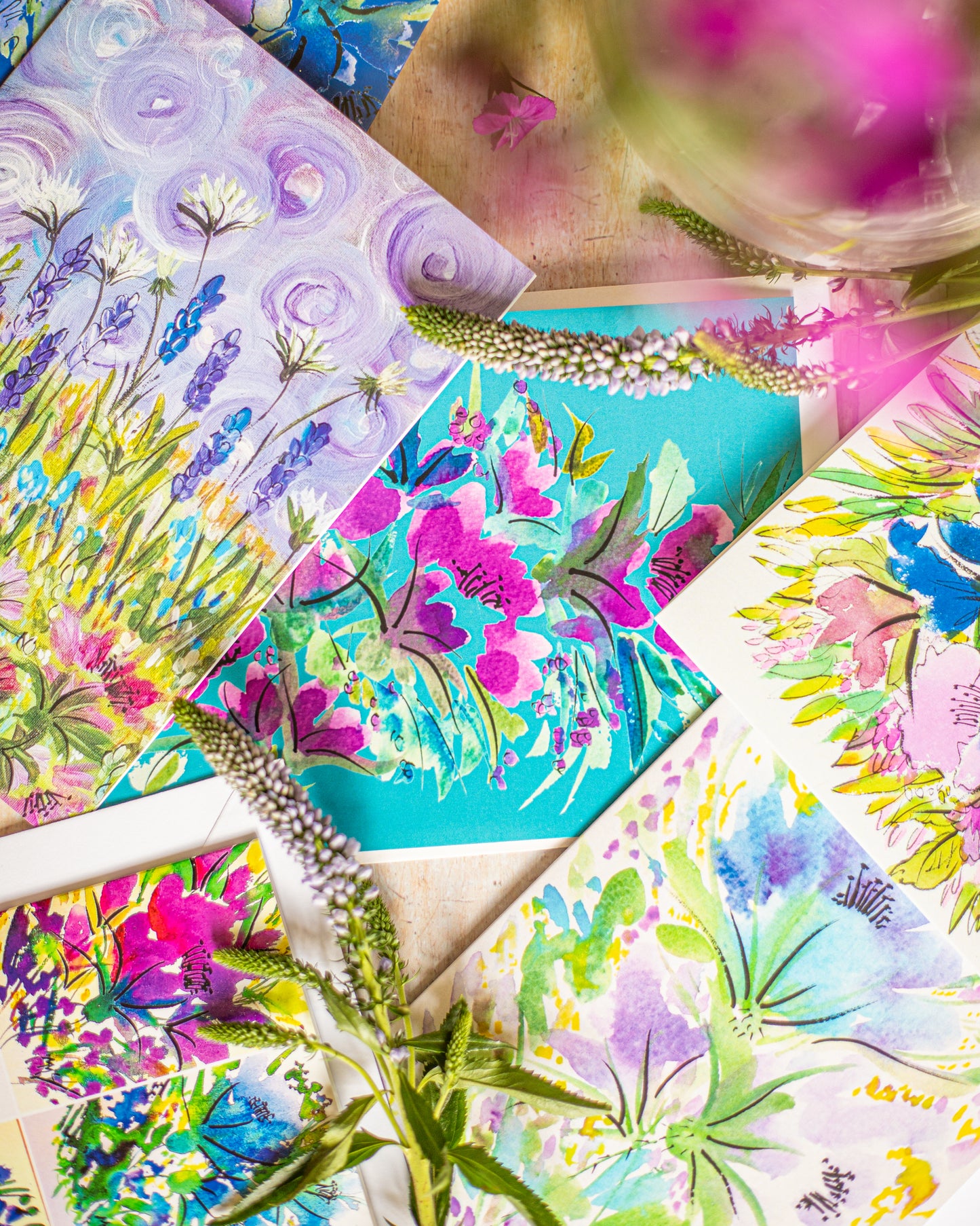 10 Mixed Floral Greetings Card Set