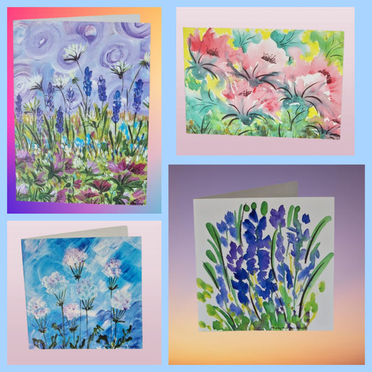 Greetings Card Floral Set of 10