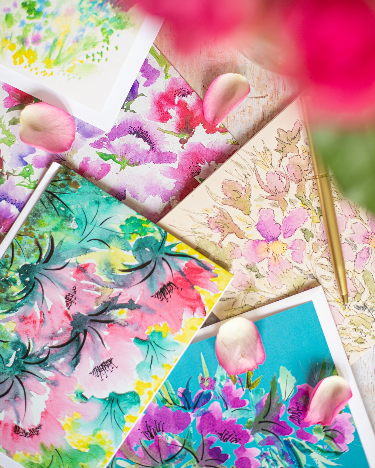 10 Mixed Floral Greetings Card Set