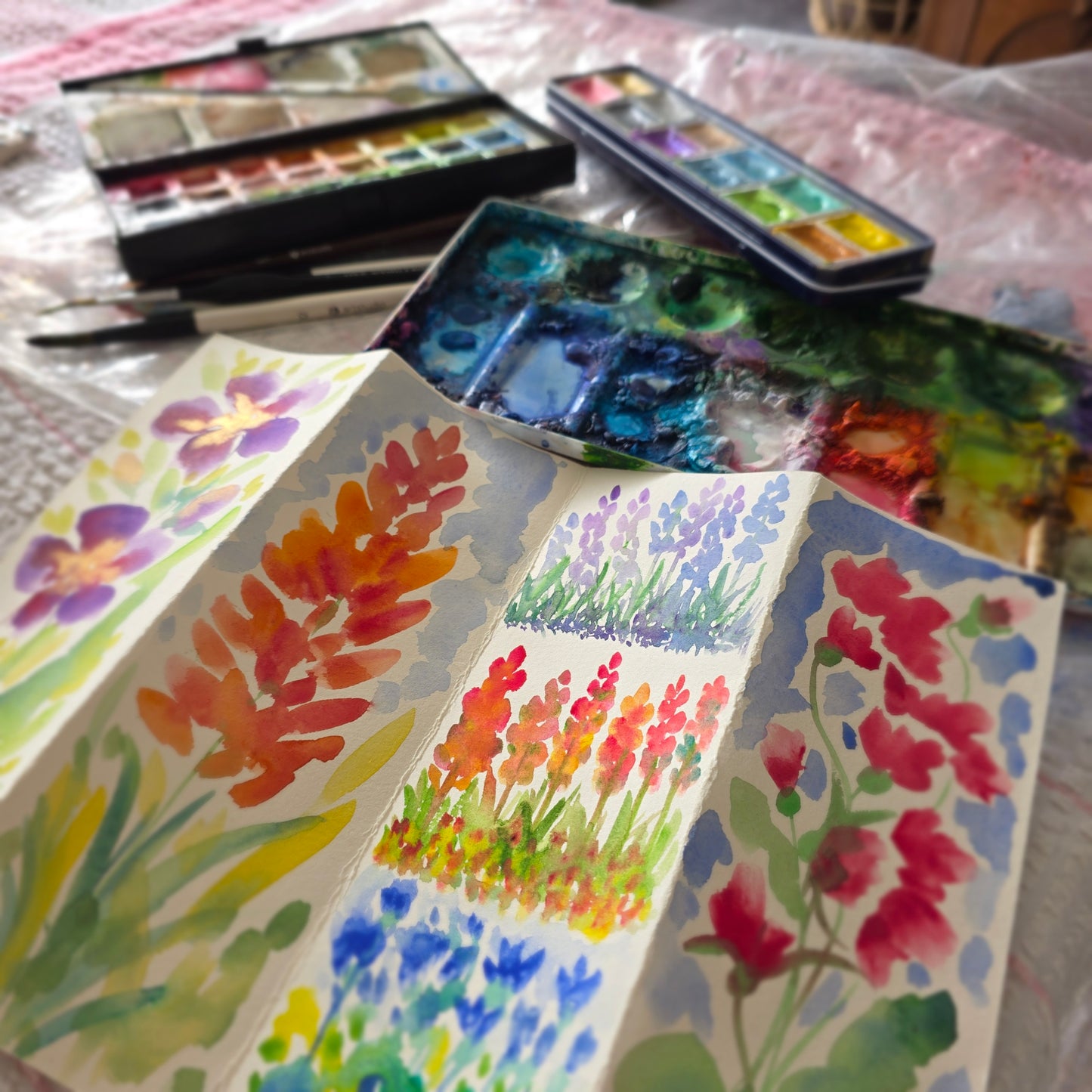 Wakey Watercolour Autumn Theme - The On slow Arms, Loxwood