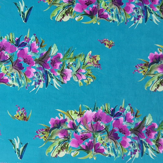 Fabric by the metre - Srumptious in Teal - Mandy McKenna Designs 