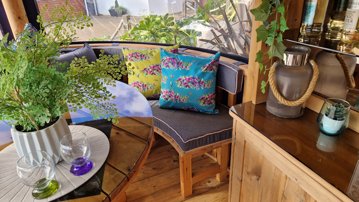 Floral Cushion Covers - Scrumptious in Teal - Mandy McKenna Designs 