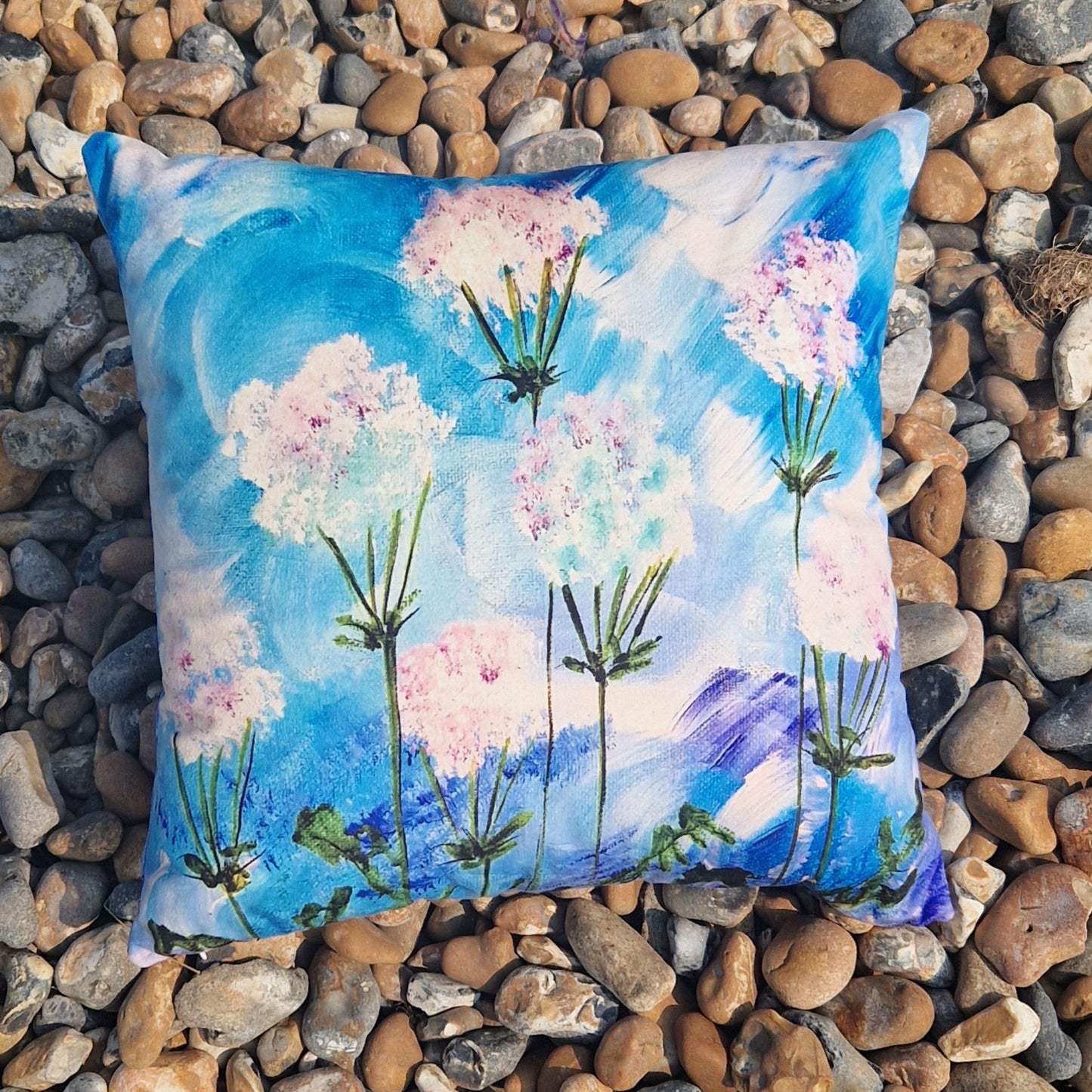 Velvet Cushion Cover - Cow Parsley