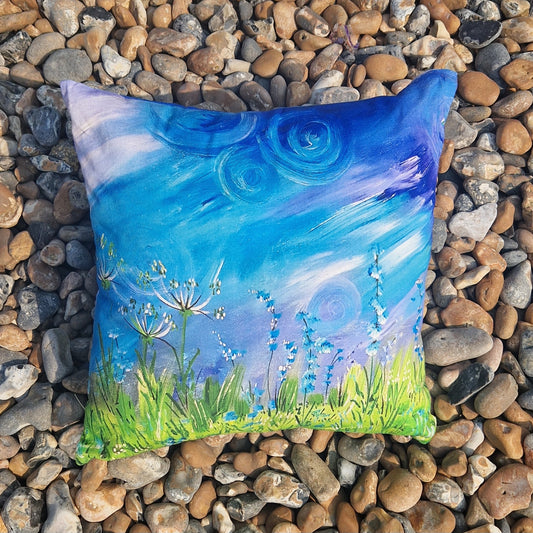 Velvet Cushion Cover - Blue Dreams