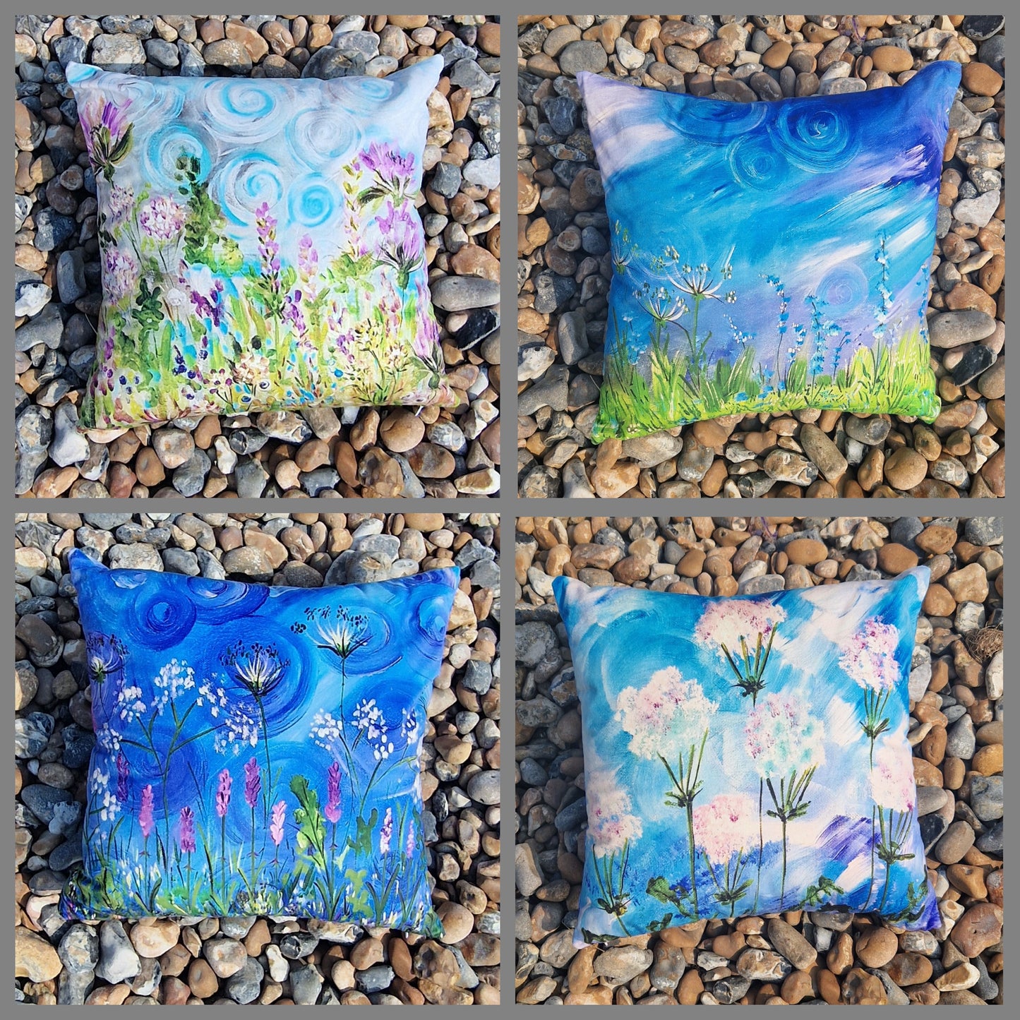 Velvet Cushion Cover - Blue Dreams