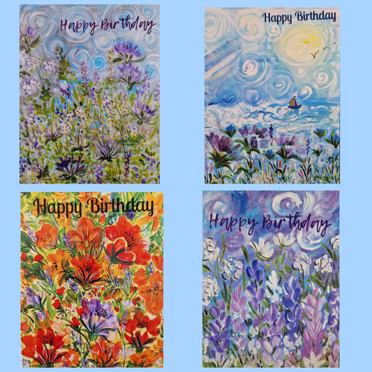 Floral Birthday Card Set