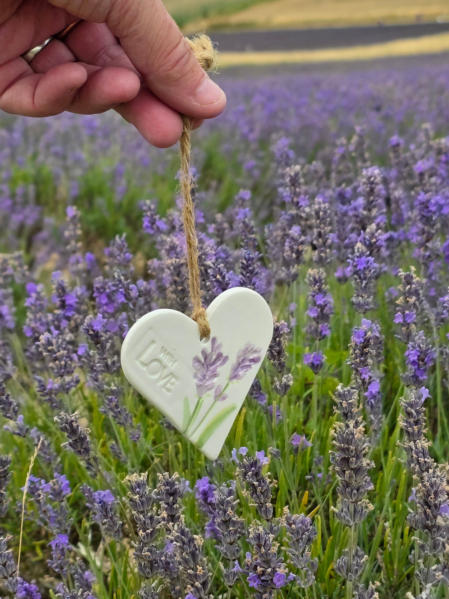 Lavender Ceramic Heart Gift Tags