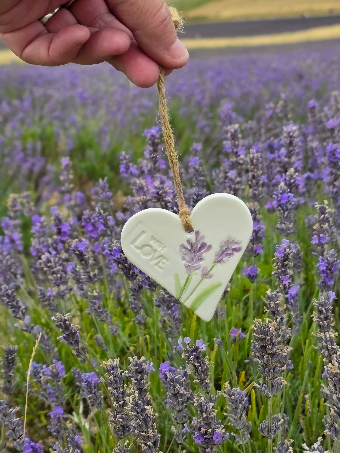 Lavender Ceramic Heart Gift Tags