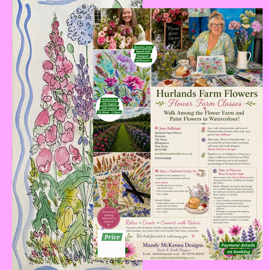 Flower Farm and Watercolour Painting Day - Mandy McKenna Designs 