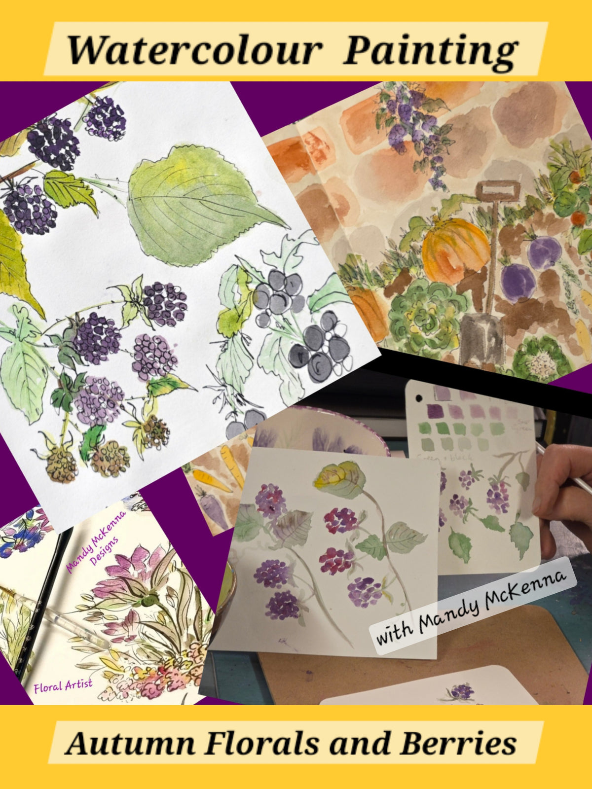 Wackey Watercolour - Autumn Theme at The Onslow Arms, Loxwood - Mandy McKenna Designs 