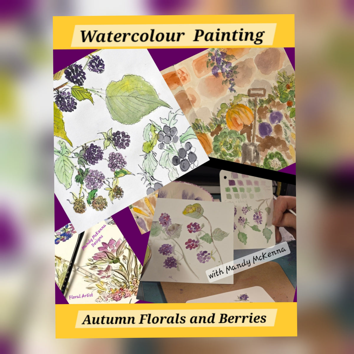 Wackey Watercolour - Autumn Theme at The Onslow Arms, Loxwood - Mandy McKenna Designs 