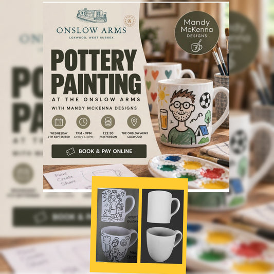 Pub Mug Shot - Pottery Paint Your Partner - The Onslow Arms, Loxwood - Mandy McKenna Designs 