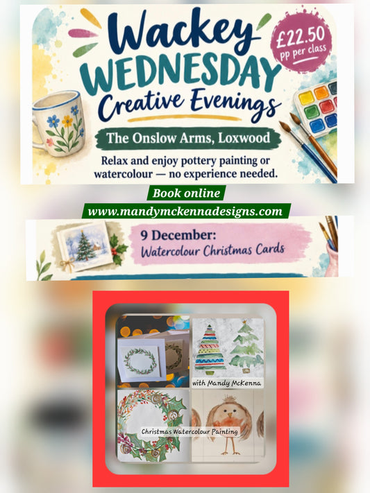 Wakey Wednesday Pottery Painting Christmas Baubles and Decorations AT The Onslow Arms, Loxwood (Copy) - Mandy McKenna Designs 