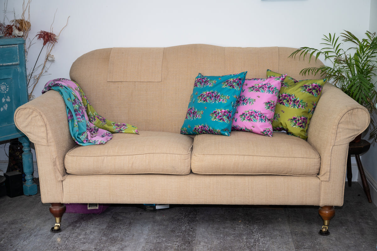 Floral Cushion Covers - Scrumptious in Teal - Mandy McKenna Designs 