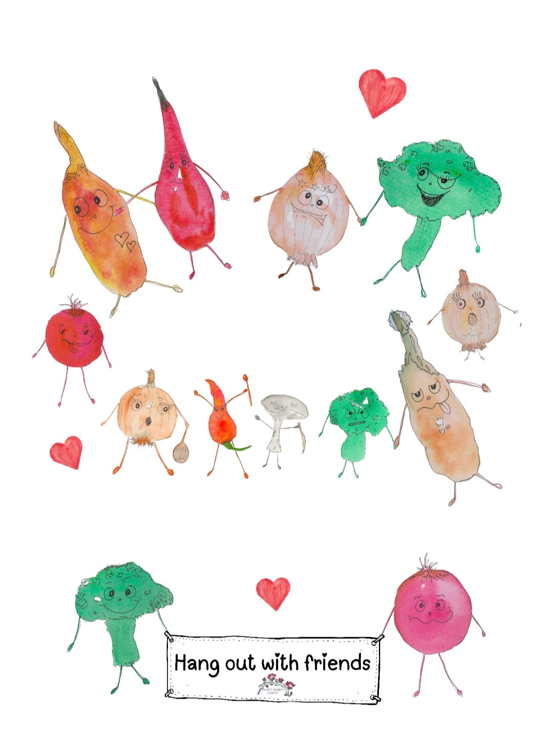 Greetings Card - Hang out with friends - Mandy McKenna Designs 
