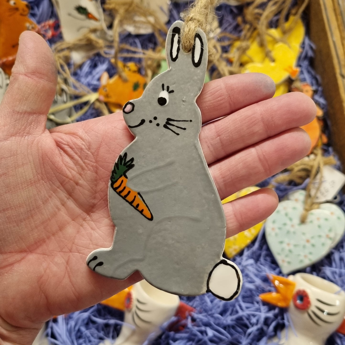Easter Rabbit Ceramic Decoration Set