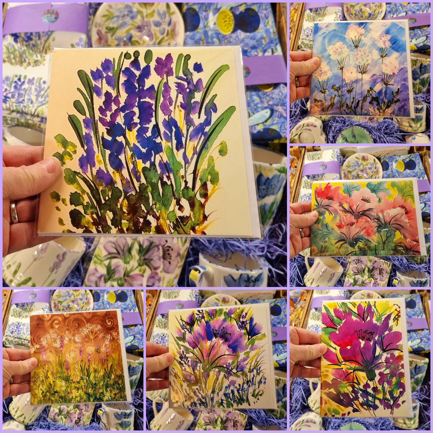 Greetings Card Floral Set of 10